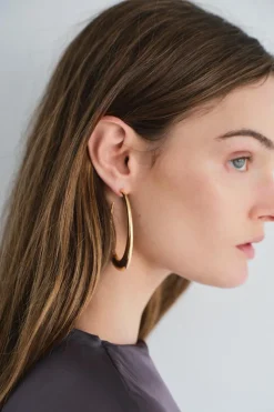 ZARA Acessórios / Bijuteria^BRINCOS ARGOLA OVAL Dourado