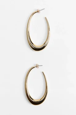 ZARA Acessórios / Bijuteria^BRINCOS ARGOLA OVAL Dourado