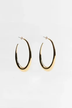 ZARA Acessórios / Bijuteria^BRINCOS ARGOLA OVAL Dourado