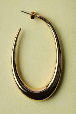 ZARA Acessórios / Bijuteria^BRINCOS ARGOLA OVAL Dourado