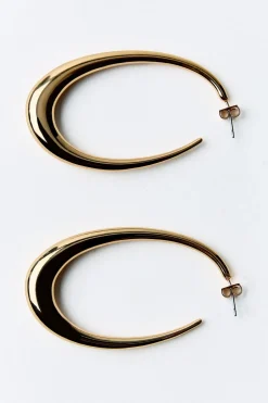 ZARA Acessórios / Bijuteria^BRINCOS ARGOLA OVAL Dourado