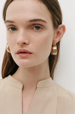 ZARA Acessórios / Bijuteria^BRINCOS ARGOLA VOLUME Dourado
