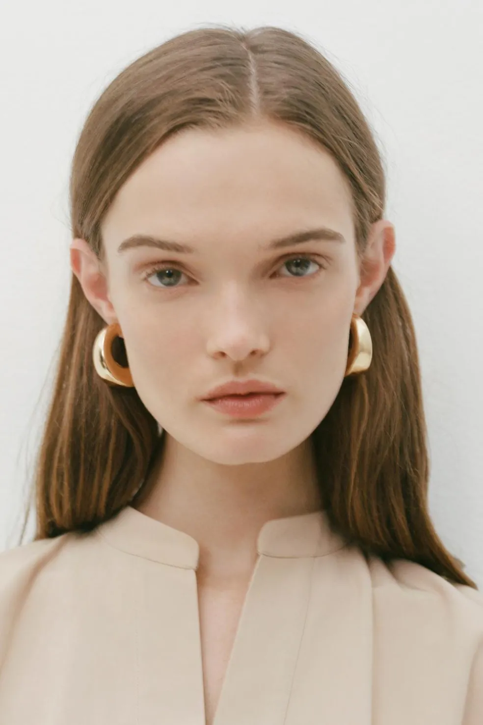 ZARA Acessórios / Bijuteria^BRINCOS ARGOLA VOLUME Dourado