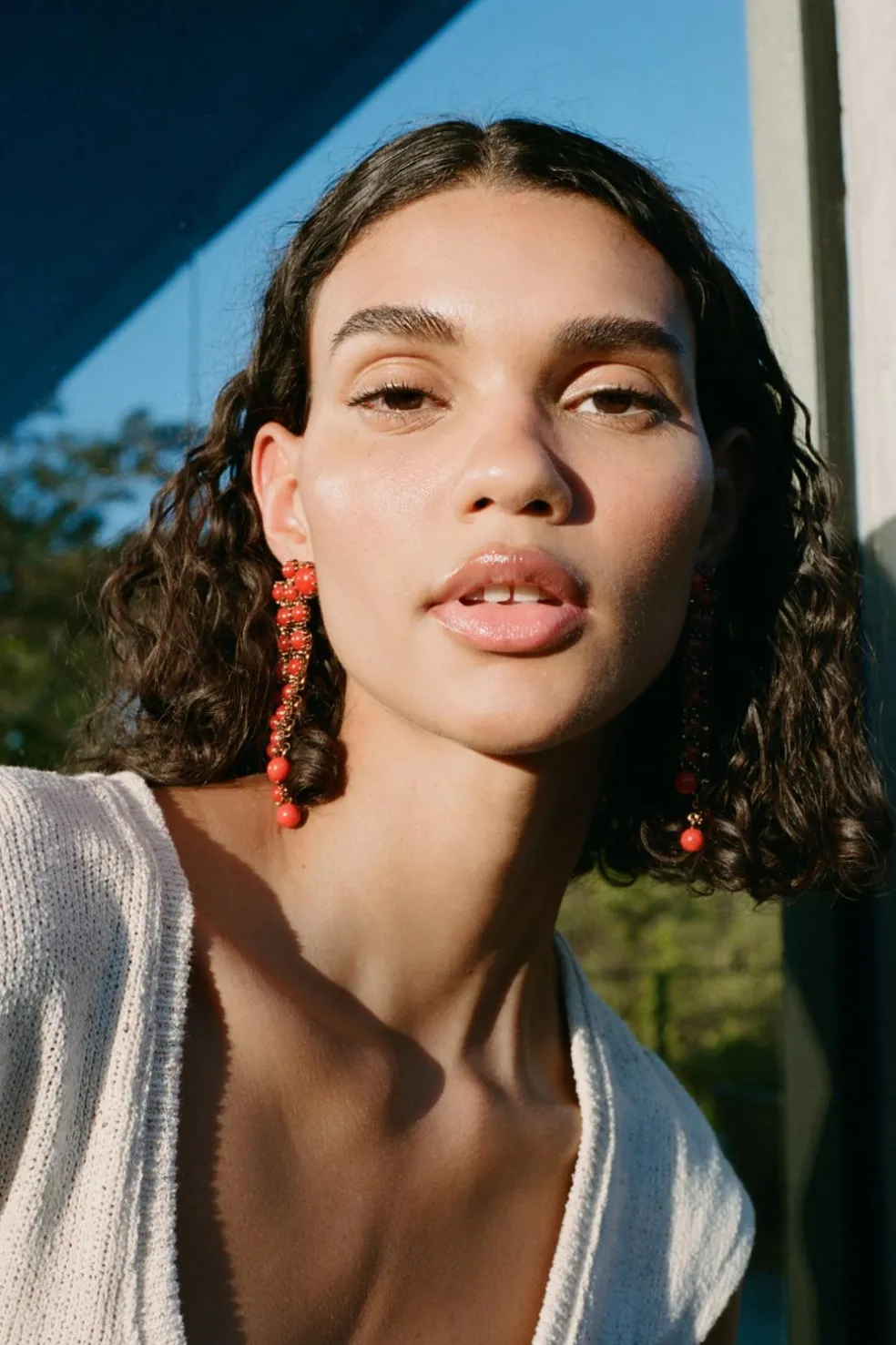 ZARA Acessórios / Bijuteria^BRINCOS COM PEDRAS DE RESINA Vermelho