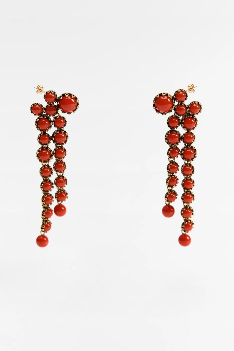ZARA Acessórios / Bijuteria^BRINCOS COM PEDRAS DE RESINA Vermelho