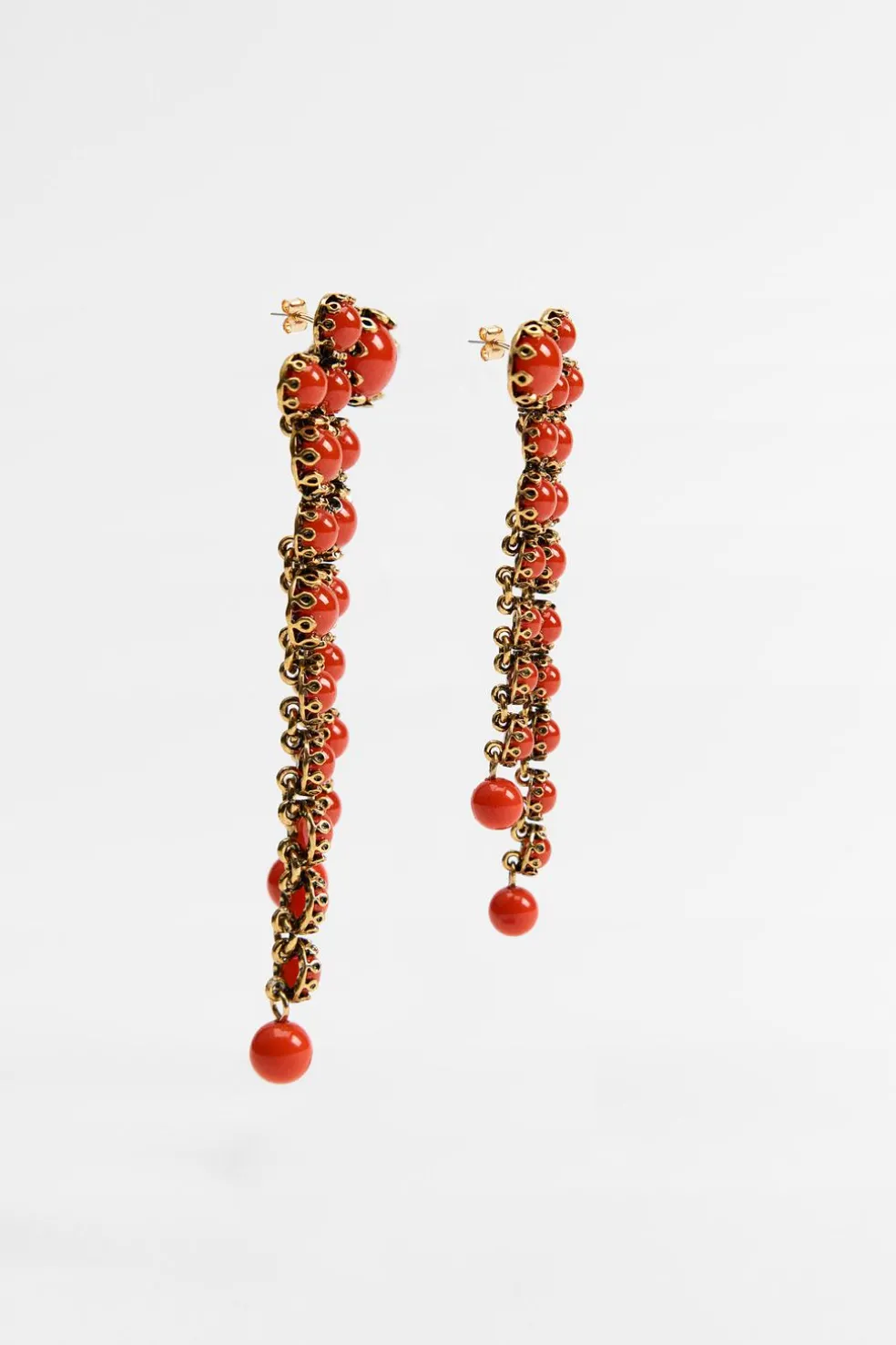 ZARA Acessórios / Bijuteria^BRINCOS COM PEDRAS DE RESINA Vermelho