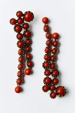 ZARA Acessórios / Bijuteria^BRINCOS COM PEDRAS DE RESINA Vermelho