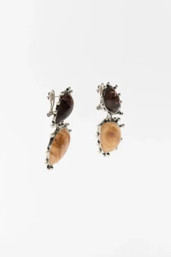 ZARA Acessórios / Bijuteria^BRINCOS COM PEDRAS DE RESINA COWBOY Prata