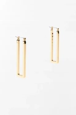 ZARA Acessórios / Bijuteria^BRINCOS COMPRIDOS RETANGULARES Dourado