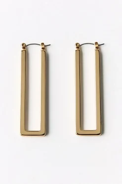 ZARA Acessórios / Bijuteria^BRINCOS COMPRIDOS RETANGULARES Dourado