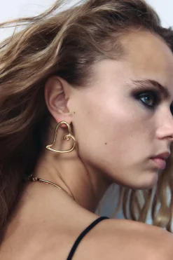 ZARA Acessórios / Bijuteria^BRINCOS CORAÇÃO Dourado