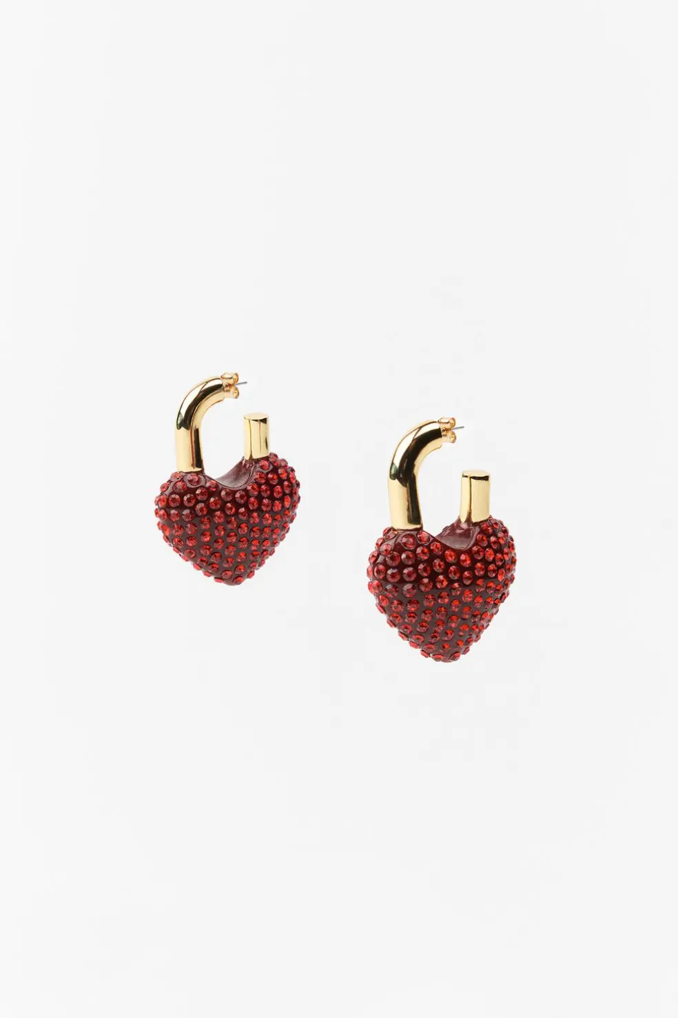 ZARA Acessórios / Bijuteria^BRINCOS CORAÇÃO BRILHOS Dourado