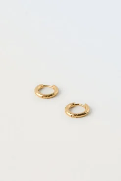 BRINCOS DE ARGOLA BANHO A OURO 24K-ZARA Sale
