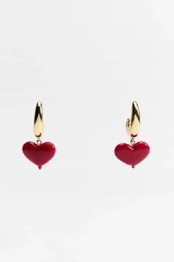ZARA Acessórios / Bijuteria^BRINCOS DE ARGOLA COM CORAÇÃO Dourado