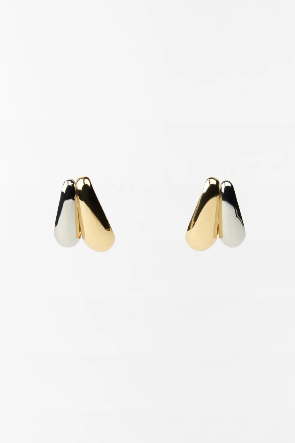 ZARA Acessórios / Bijuteria^BRINCOS DE ARGOLA DUPLA COMBINADA Dourado