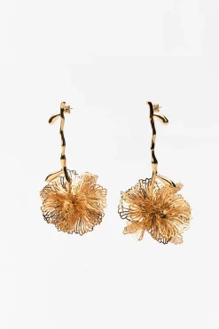 ZARA Acessórios / Bijuteria^BRINCOS FLOR Dourado