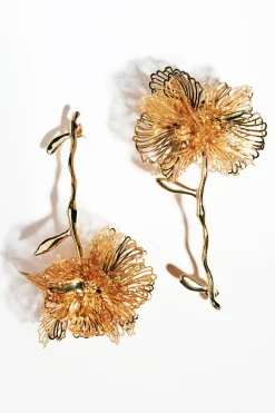 ZARA Acessórios / Bijuteria^BRINCOS FLOR Dourado