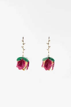 ZARA Acessórios / Bijuteria^BRINCOS FLOR ESMALTADA Dourado