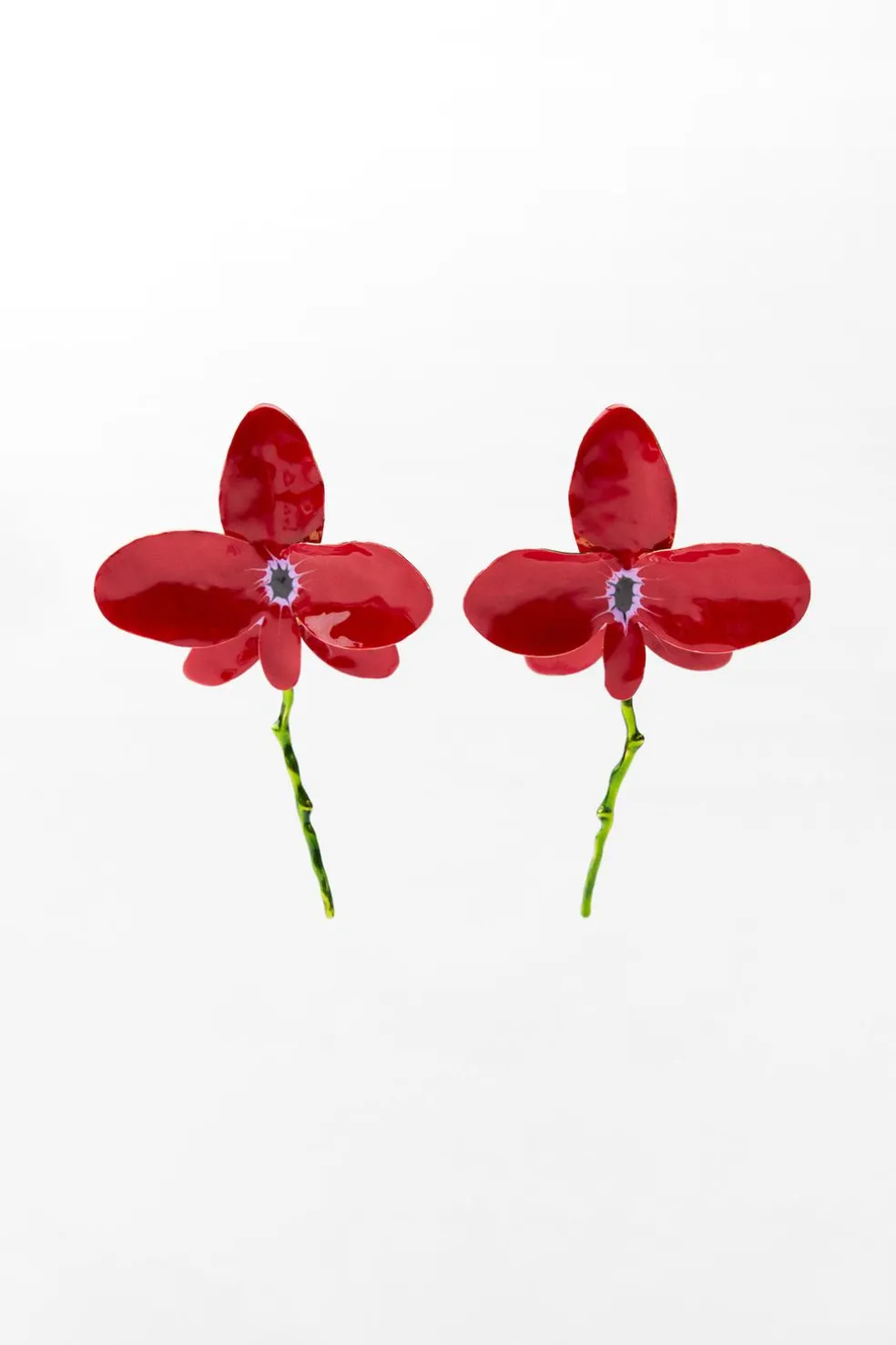 ZARA Acessórios / Bijuteria^BRINCOS FLOR ESMALTADA Vermelho