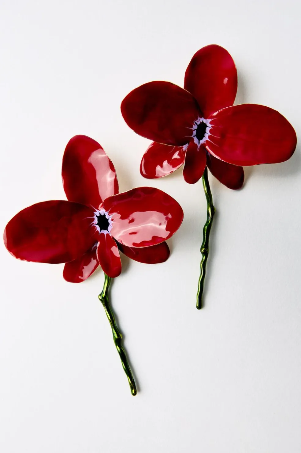 ZARA Acessórios / Bijuteria^BRINCOS FLOR ESMALTADA Vermelho