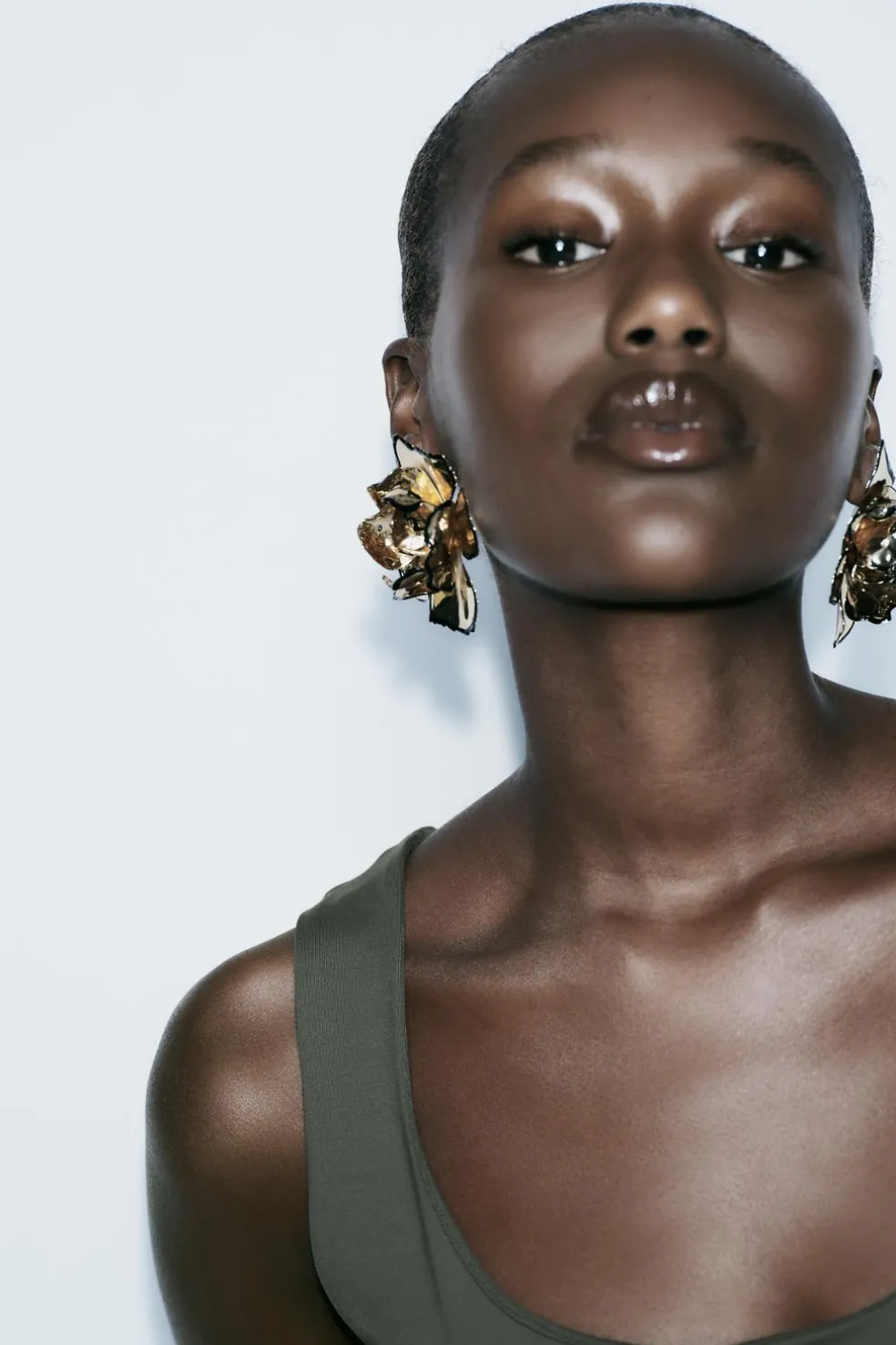 ZARA Acessórios / Bijuteria^BRINCOS FLOR ESMALTADA Dourado
