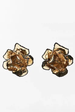 ZARA Acessórios / Bijuteria^BRINCOS FLOR ESMALTADA Dourado