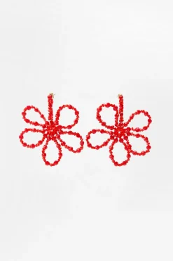 ZARA Acessórios / Bijuteria^BRINCOS FLOR MISSANGAS Vermelho