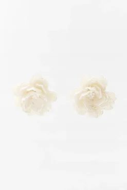 ZARA Acessórios / Bijuteria^BRINCOS FLOR MISSANGAS Cru