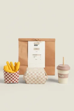 BRINQUEDO INFANTIL CONJUNTO DE COMIDA HAMBÚRGUER, BATATAS REFRIGERANTE-ZARA Clearance