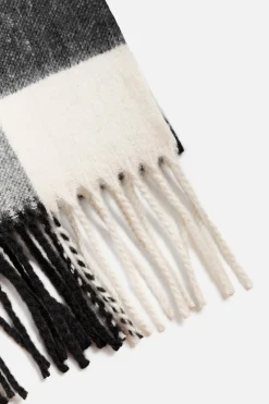 ZARA Acessórios^CACHECOL AOS QUADRADOS COM TEXTURA ESCOVADA Preto / Branco