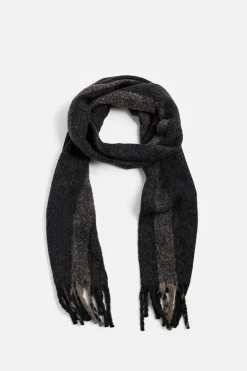 ZARA Acessórios^CACHECOL AOS QUADRADOS COM TEXTURA ESCOVADA Preto