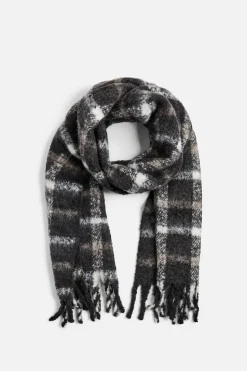 ZARA Acessórios^CACHECOL AOS QUADRADOS COM TEXTURA ESCOVADA Preto