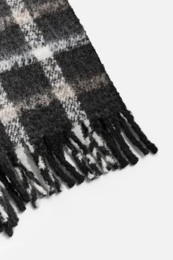 ZARA Acessórios^CACHECOL AOS QUADRADOS COM TEXTURA ESCOVADA Preto