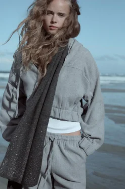 ZARA Winter Layersnew|Acessórios / Bijuteria^CACHECOL DE MALHA COM BRILHOS Cinzento-antracite