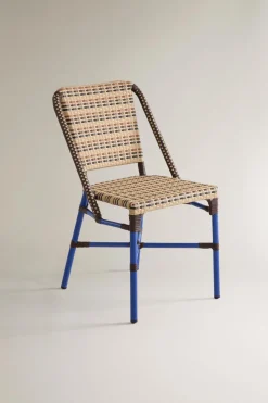 ZARA Móveis|Móveis^CADEIRA ESTRUTURA METAL ENTRANÇADA X COLLAGERIE Azul-vigoré