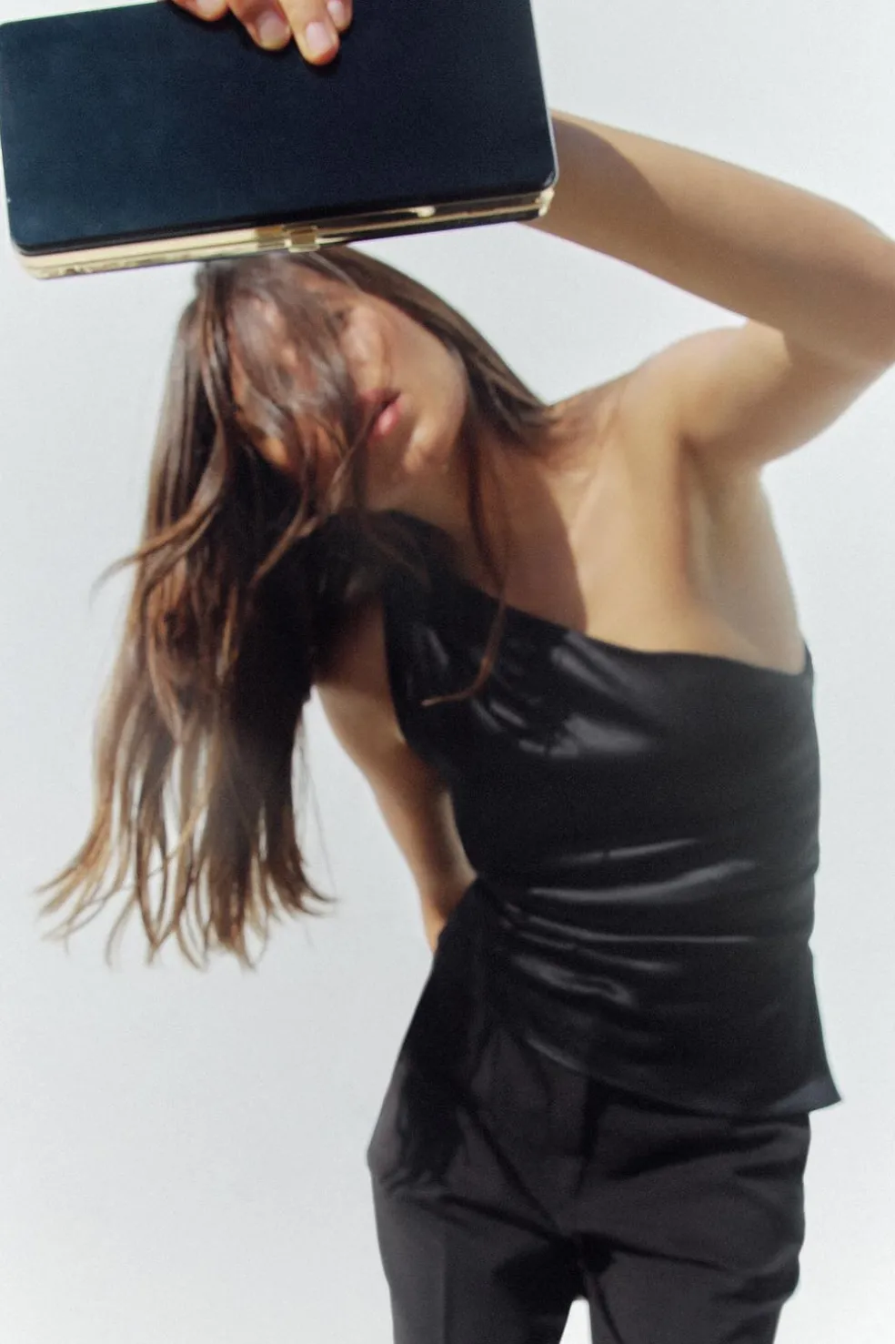 ZARA Malas^CAIXA BRILHANTE ESPELHO Preto