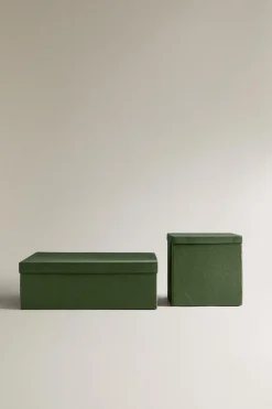 ZARA Presentes Para O Lar|Presentes Para O Lar^CAIXA DE ARMAZENAMENTO DOBRÁVEL DE NATAL Verde