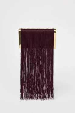 ZARA Malas^CAIXA FRANJAS Vermelho-bordeaux