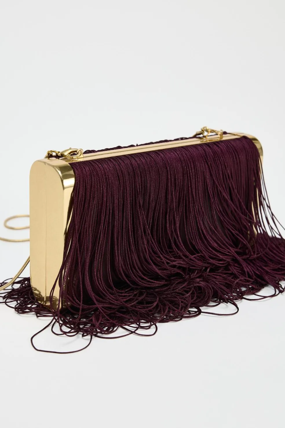 ZARA Malas^CAIXA FRANJAS Vermelho-bordeaux