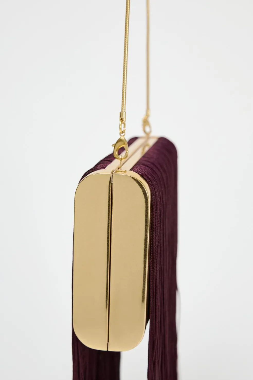 ZARA Malas^CAIXA FRANJAS Vermelho-bordeaux