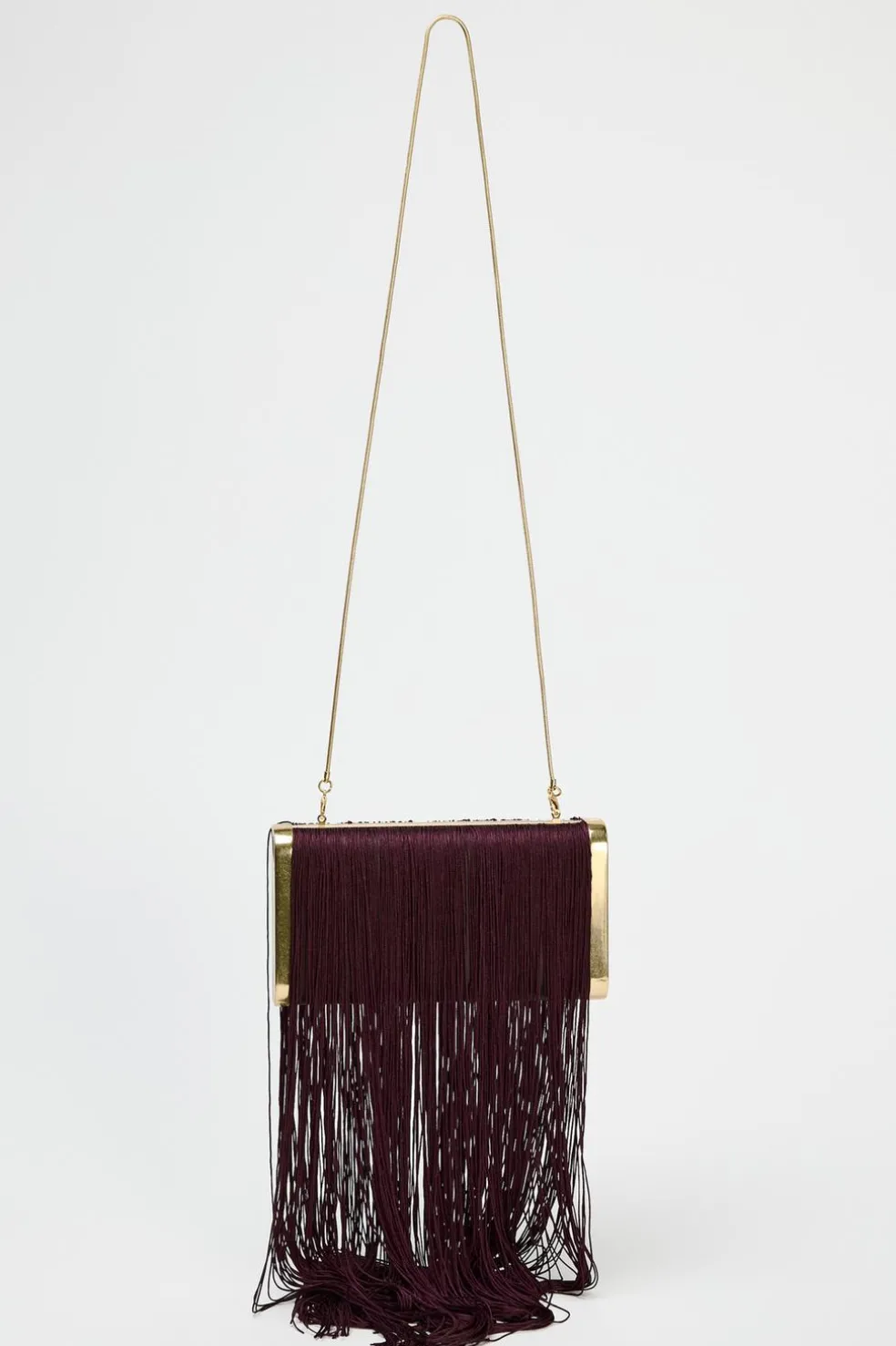 ZARA Malas^CAIXA FRANJAS Vermelho-bordeaux