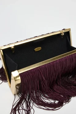 ZARA Malas^CAIXA FRANJAS Vermelho-bordeaux