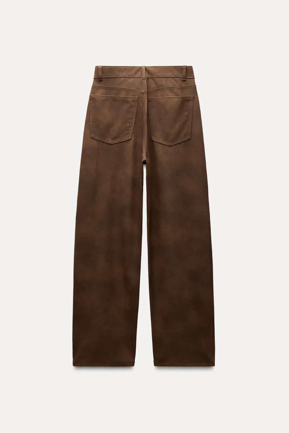 ZARA Calças^CALÇA EFEITO CAMURÇA Castanho