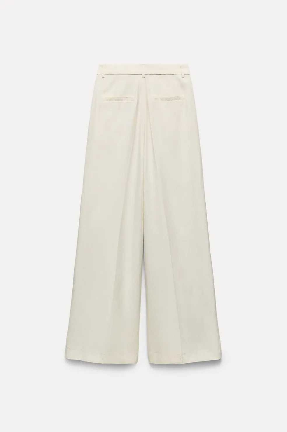 ZARA Calças^CALÇA FLUIDA C/PREGAS AREIA/CASTANHO