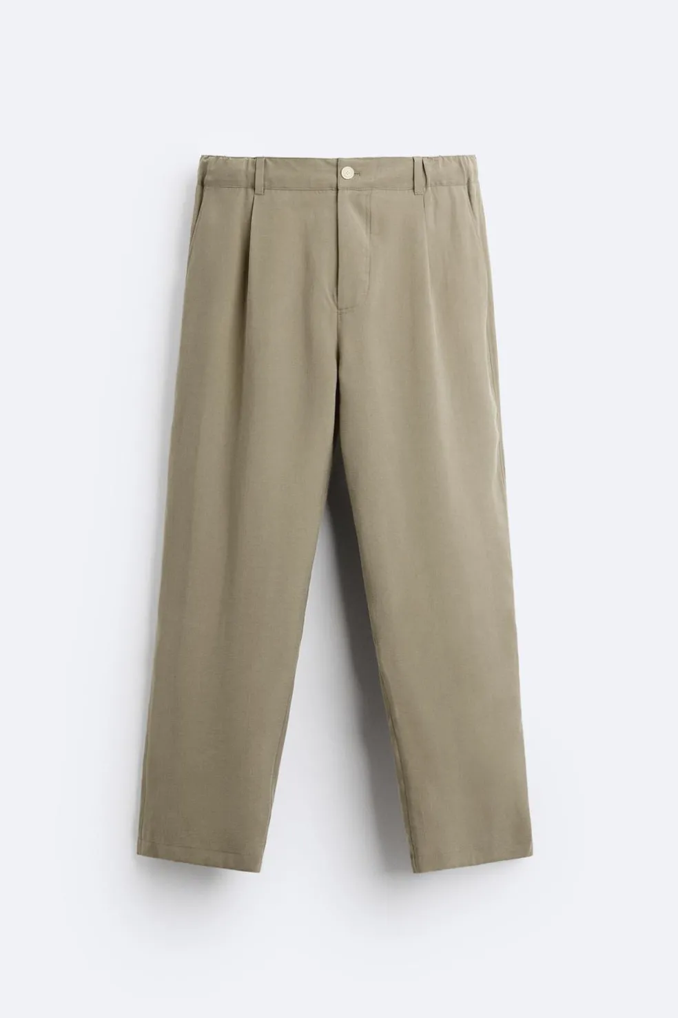 ZARA Calças^CALÇA MISTURA LIOCEL Caqui