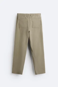 ZARA Calças^CALÇA MISTURA LIOCEL Caqui