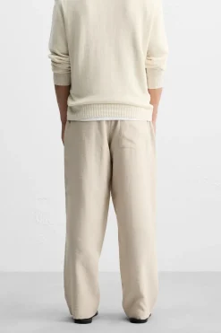 ZARA Calças^CALÇA MISTURA LIOCEL Bege