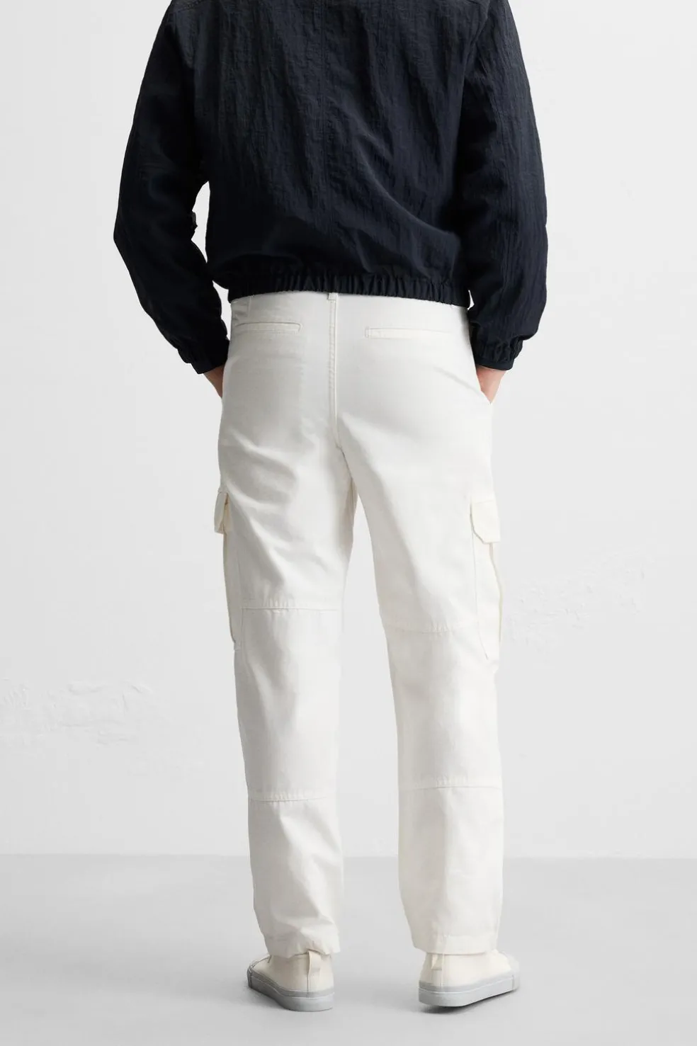 ZARA Calças^CALÇA TROPA CANVAS Branco-marfim