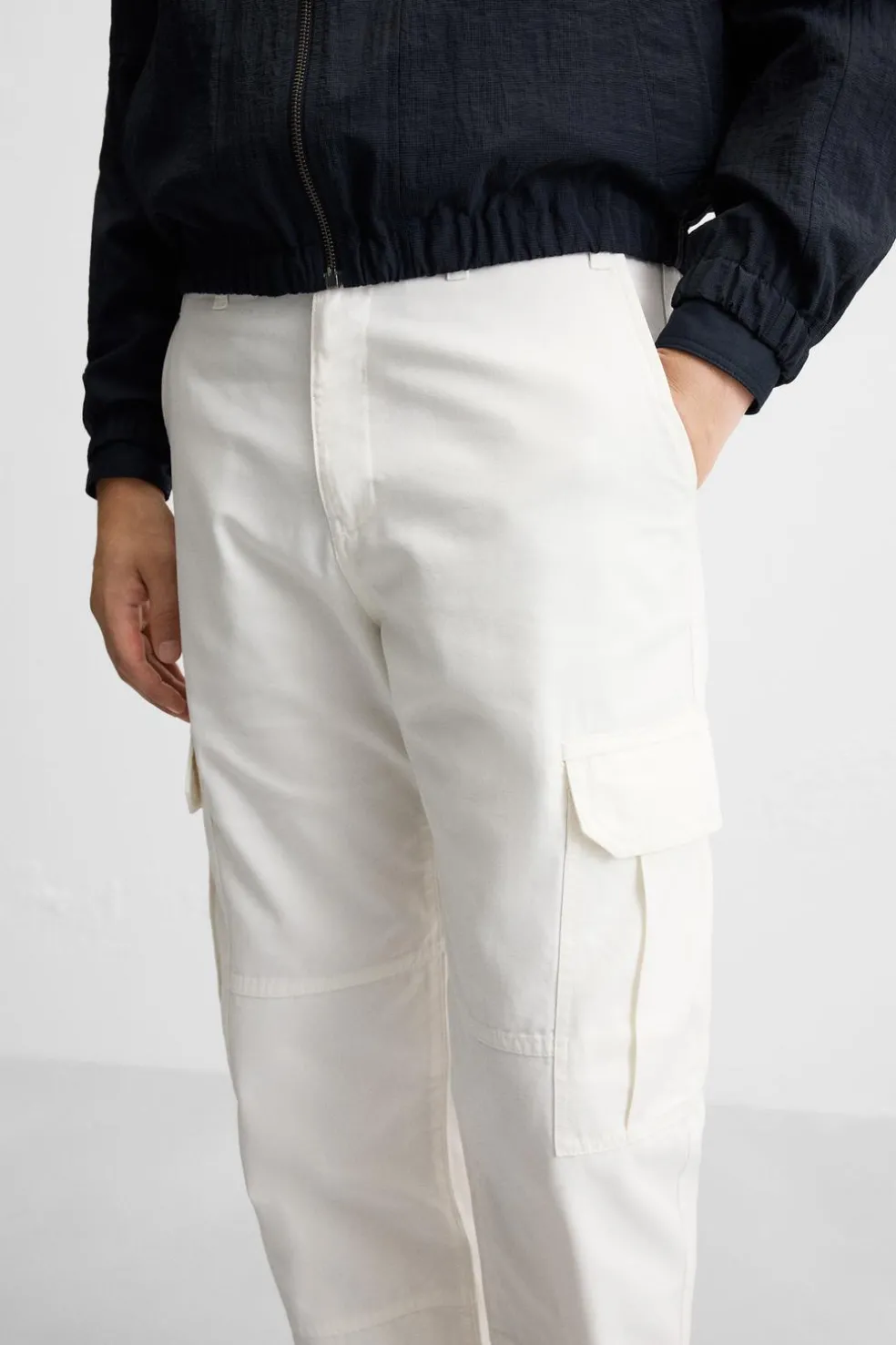 ZARA Calças^CALÇA TROPA CANVAS Branco-marfim