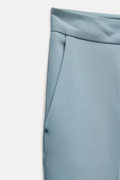 ZARA Calças^CALÇAS À BOCA DE SINO CINTURA SUBIDA Chumbo